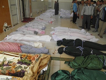 Cadavres du massacre de Houla attribus  al-Koubeir par le site Riad