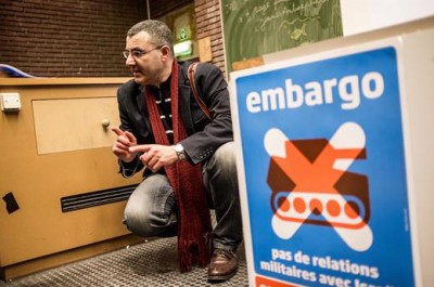Omar Barghouti, cofondateur du Mouvement BDS  Bruxelles, le 30 avril 2015. (Photo : intal.be / CC 2.0) 